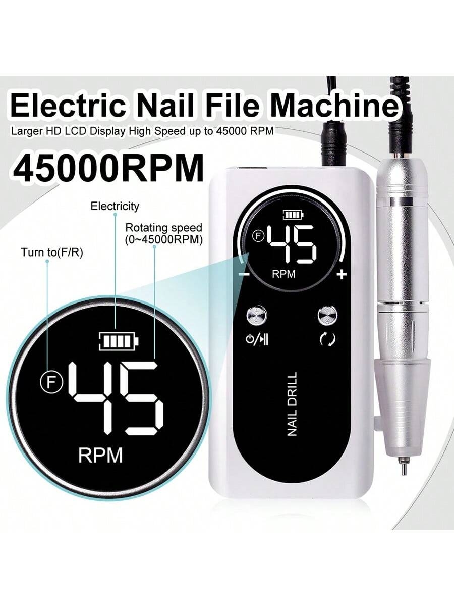 Електрическа Пила за Нокти с Акумулаторна Батерия 45000RPM
